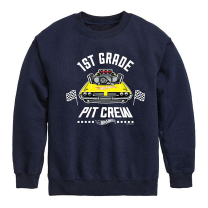Boys' - Hot Wheels - Pit Crew 1st Grade Graphic Long Sleeve Fleece Sweatshirt