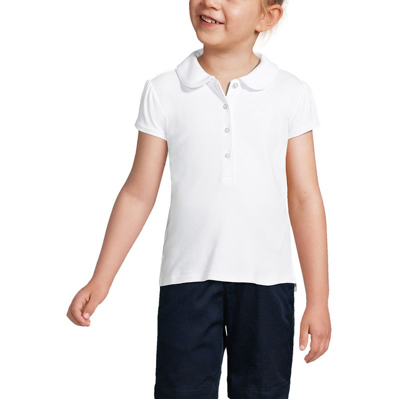 Lands' End Kids Short Sleeve Peter Pan Collar Polo Shirt
