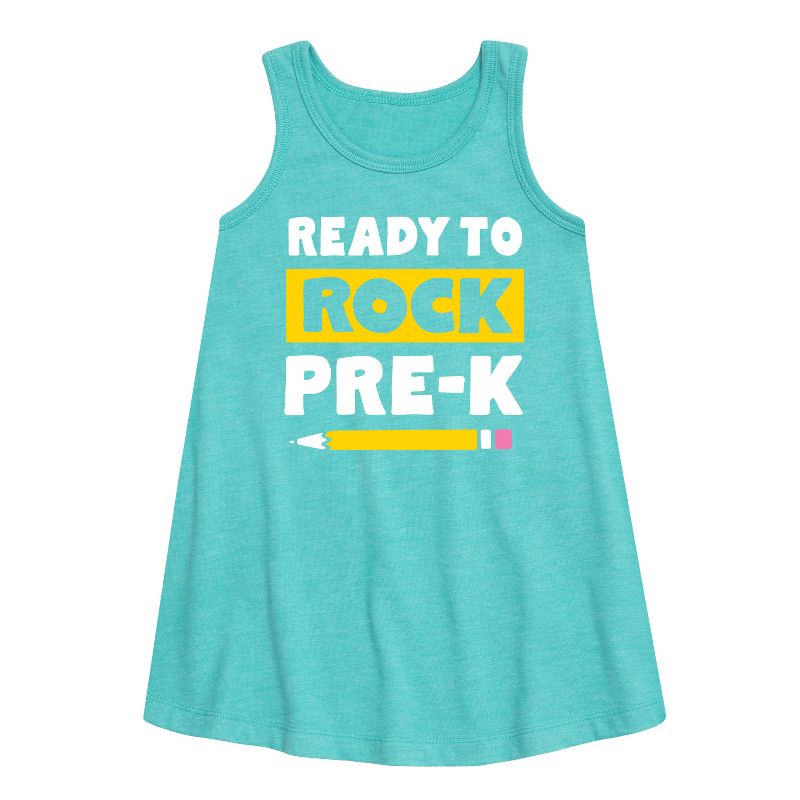 Girls' - Instant Message - Ready To Rock Pre-K Graphic Sleeveless Aline Dress