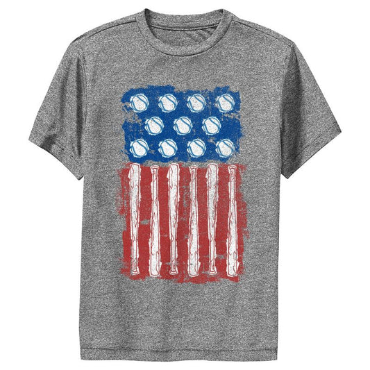 Boy's Lost Gods Baseball American Flag Performance Tee