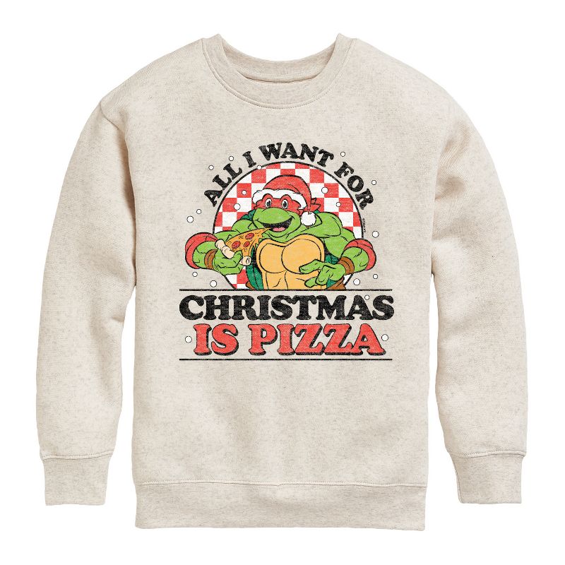 Boys' - Teenage Mutant Ninja Turtles - All I Want For Christmas Graphic Long Sleeve Fleece Sweatshirt