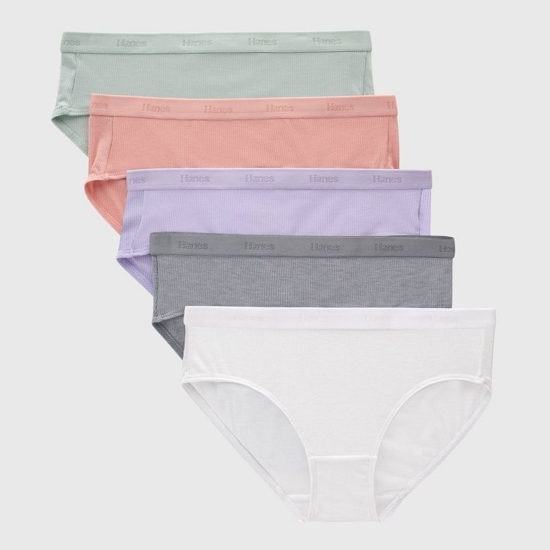 Hanes Originals Girls' 5pk SuperSoft Hipster Underwear