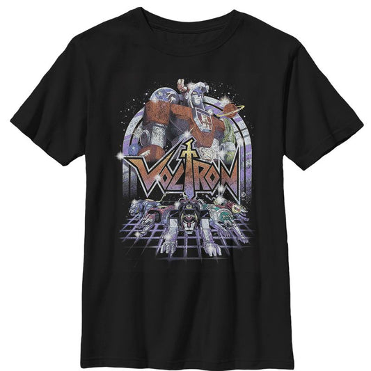 تي شيرت فولترون: المدافع عن الكون للأولاد بطبعة روبوت أسود ريترو