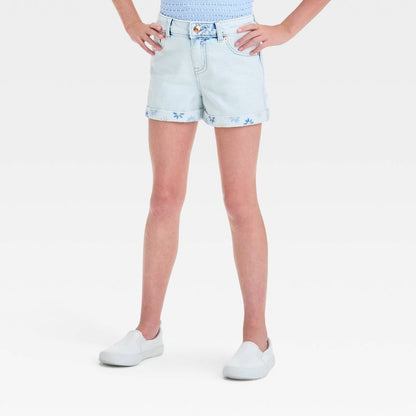 Girls' Mid-Rise Cuffed Jean Shorts - Cat & Jack™