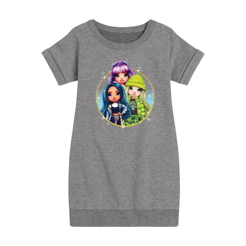 Girls' - Rainbow High - Violet Skyler Jade Graphic Short Sleeve Fleece Dress