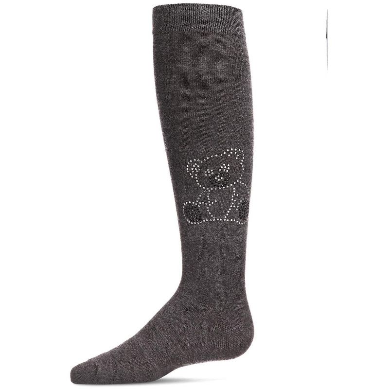 Memoi Girls' Crystal Bear Knee-High Socks