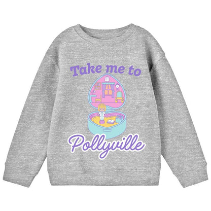 سويت شيرت شبابي رمادي اللون بأكمام طويلة وياقة دائرية من Polly Pocket Take Me To Pollyville