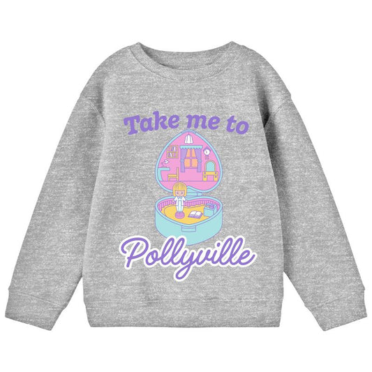 سويت شيرت شبابي رمادي اللون بأكمام طويلة وياقة دائرية من Polly Pocket Take Me To Pollyville