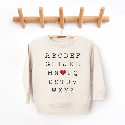 سويت شيرت جرافيكي ناعم للغاية للشباب من Juniper Shop مطبوع عليه Alphabet I Love You