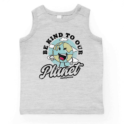 بلوزة شبابية بدون أكمام بتصميم ريترو من متجر Juniper Shop SmileyWorld Be Kind To Our Planet