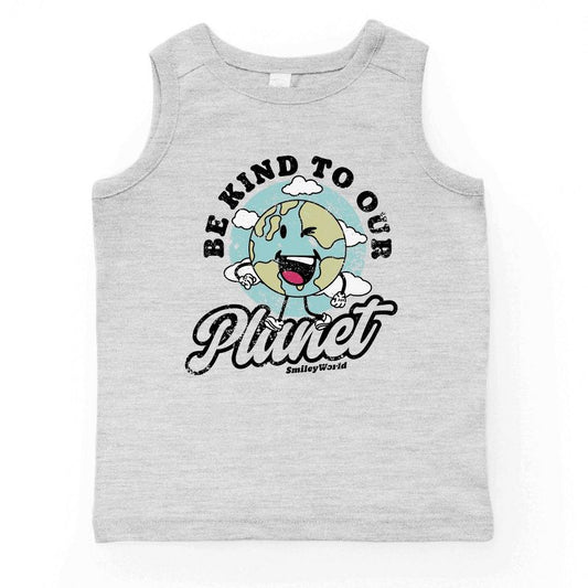 بلوزة شبابية بدون أكمام بتصميم ريترو من متجر Juniper Shop SmileyWorld Be Kind To Our Planet