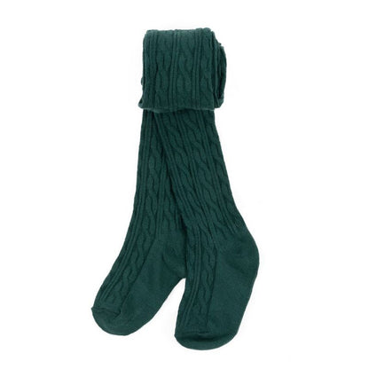 Leveret Girls  Boho Solid Color Cable Knit Tights