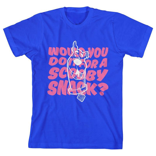 Scooby Doo Would You Do It For a Scooby Snack? Youth Royal Blue Graphic Tee