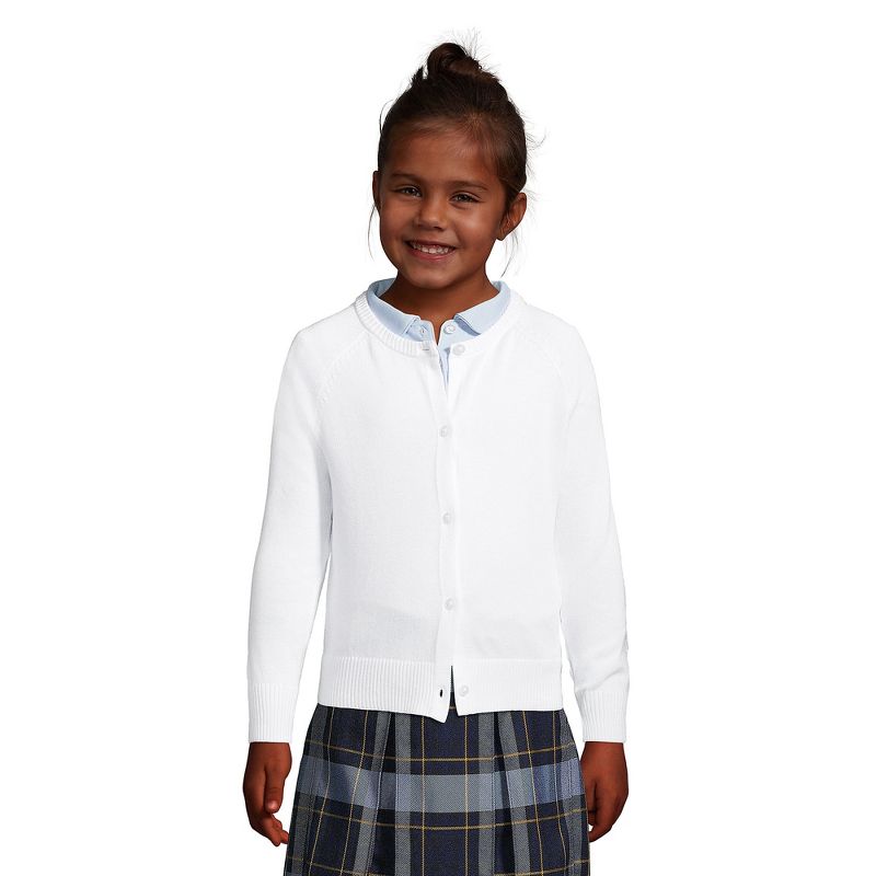 Lands' End School Uniform Kids Cotton Modal Cardigan Sweater
