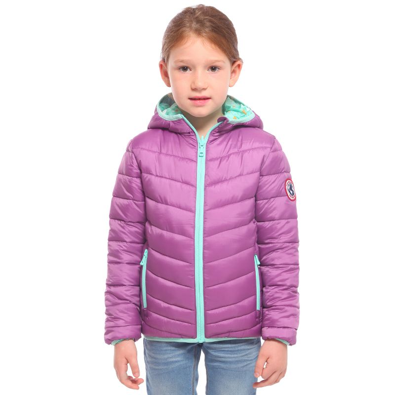 Rokka&Rolla Girls' Reversible Light Puffer Jacket Coat