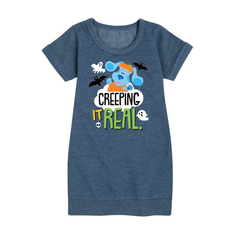 Girls' - Blue's Clues & You! - Creeping It Real Graphic Short Sleeve Fleece Dress