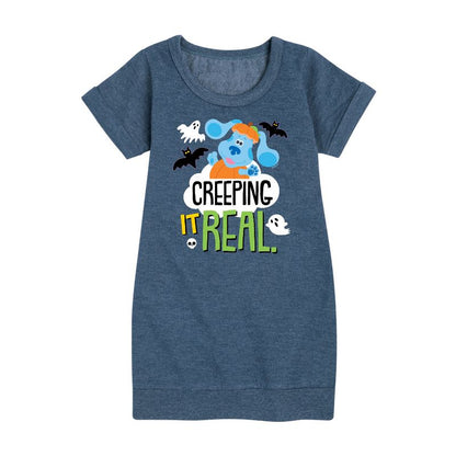 Girls' - Blue's Clues & You! - Creeping It Real Graphic Short Sleeve Fleece Dress