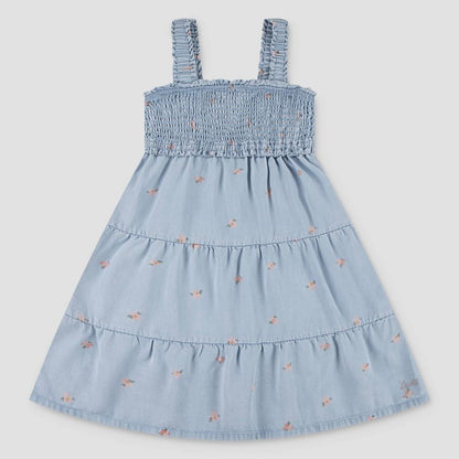 Levi's® Girls' Sleeveless Smocked Floral Dress - Light Wash