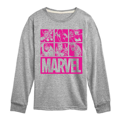 Boys' - Marvel - Pink Character Valentine Characters Long Sleeve Graphic T-Shirt