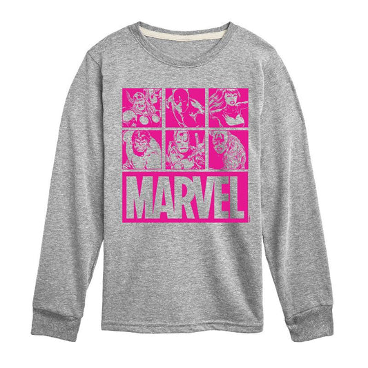Boys' - Marvel - Pink Character Valentine Characters Long Sleeve Graphic T-Shirt