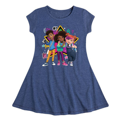 فستان We're All Stars Fit &amp; Flair بأكمام قصيرة للفتيات - عالم كارما -