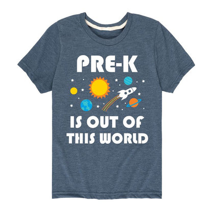 تي شيرت جرافيكي بأكمام قصيرة مطبوع عليه "Out Of This World" للأولاد - رسالة فورية - ما قبل الروضة