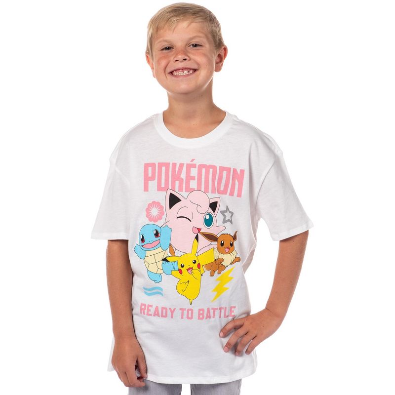 Pokemon Boys Ready to Battle Gen 1 Pokemon Character Kids T-Shirt