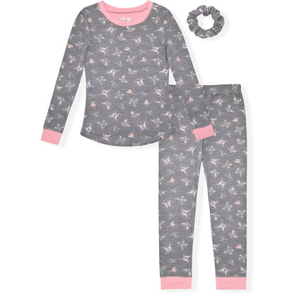 Sleep On It Girls 2-Piece Super Soft Jersey Long Sleeve Snug-Fit Pajama Set - Toddler Pajamas to Girls Pajama Sets