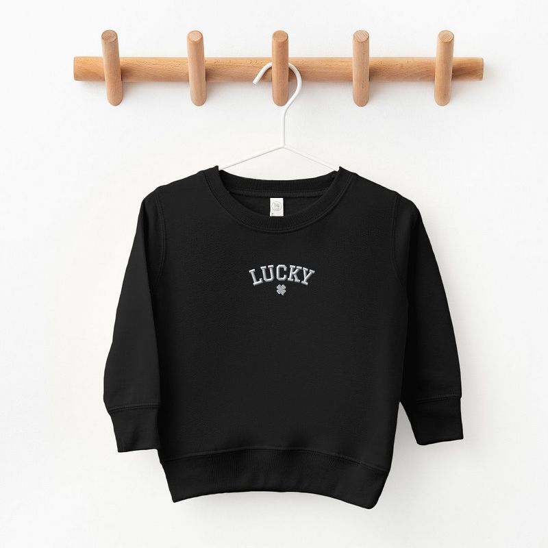The Juniper Shop Embroidered Lucky Clover Toddler Graphic Sweatshirt