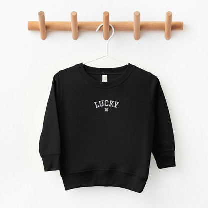 The Juniper Shop Embroidered Lucky Clover Toddler Graphic Sweatshirt