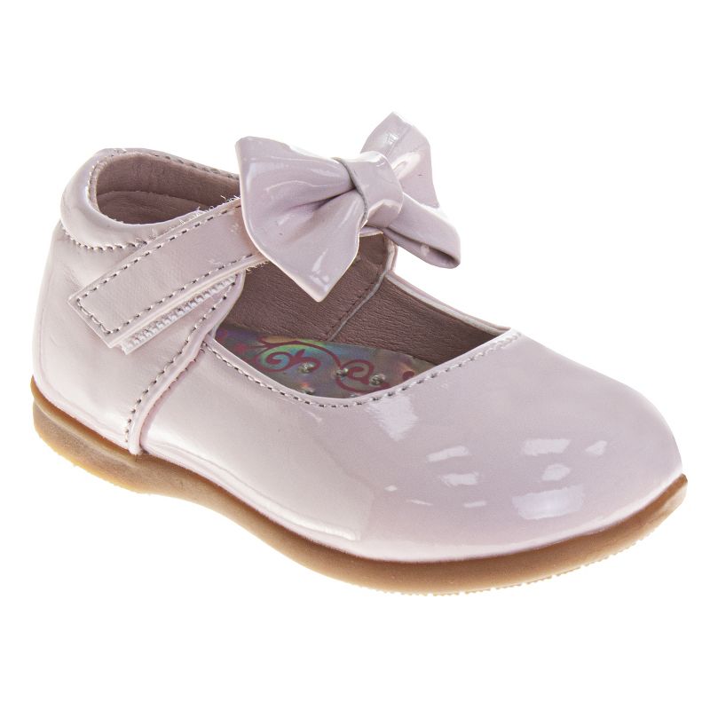 Josmo Baby Girls' Mary Jane Flats with Bow Detail: Non-Slip Sole Wedding Flower Girls' Shoes (Infants/Toddler Sizes)