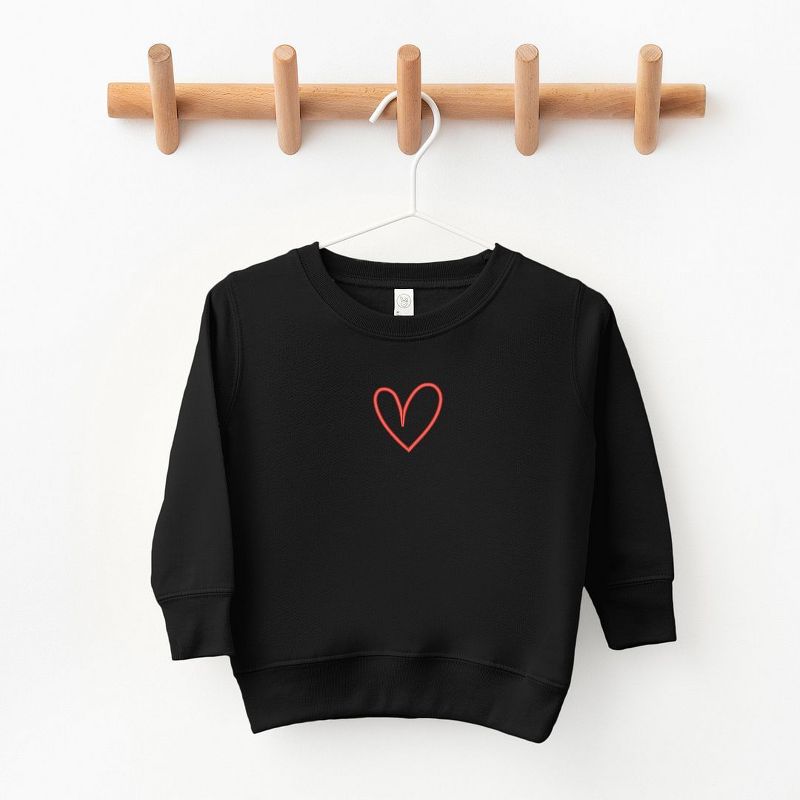 The Juniper Shop Embroidered Hand Drawn Heart Toddler Graphic Sweatshirt