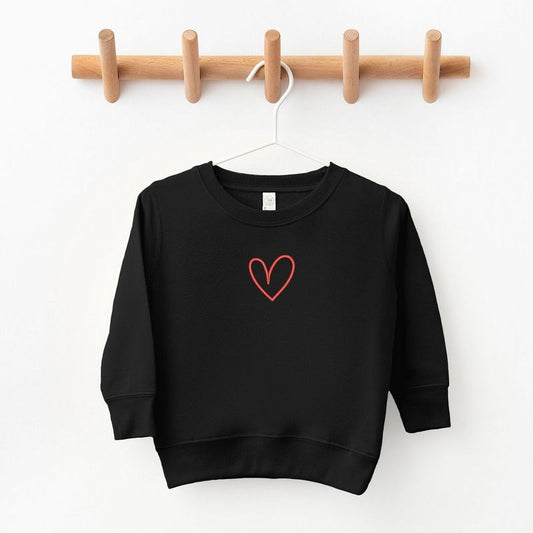 The Juniper Shop Embroidered Hand Drawn Heart Toddler Graphic Sweatshirt
