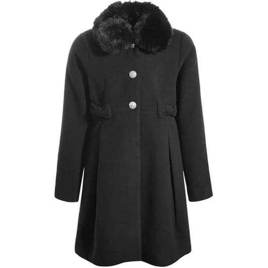Rothschild Little Girls' Faux Wool Bow Detail Dress Coats