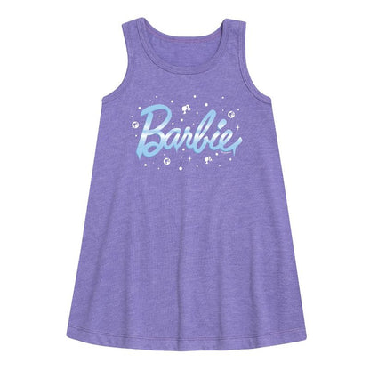 Girls' - Barbie - Winter Breeze Graphic Sleeveless Aline Dress