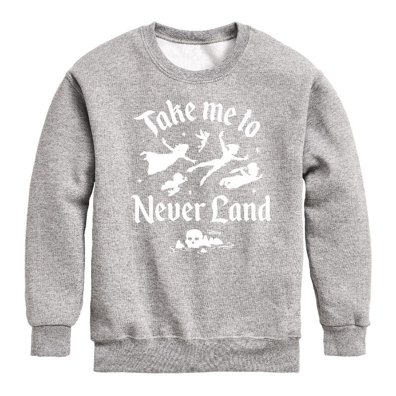 Boys' - Disney - Peter Pan Graphic Long Sleeve Fleece Sweatshirt