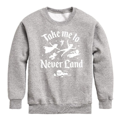 Boys' - Disney - Peter Pan Graphic Long Sleeve Fleece Sweatshirt
