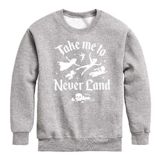 Boys' - Disney - Peter Pan Graphic Long Sleeve Fleece Sweatshirt