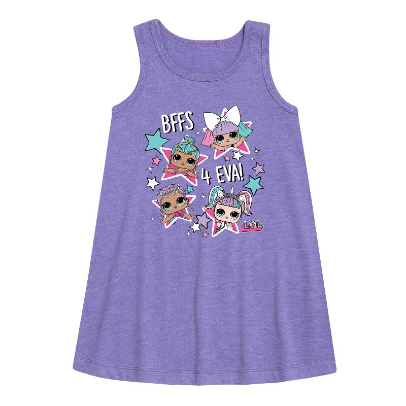 فستان بناتي من LOL Surprise! - BFFS 4 EVA جرافيكي بدون أكمام بتصميم خطي