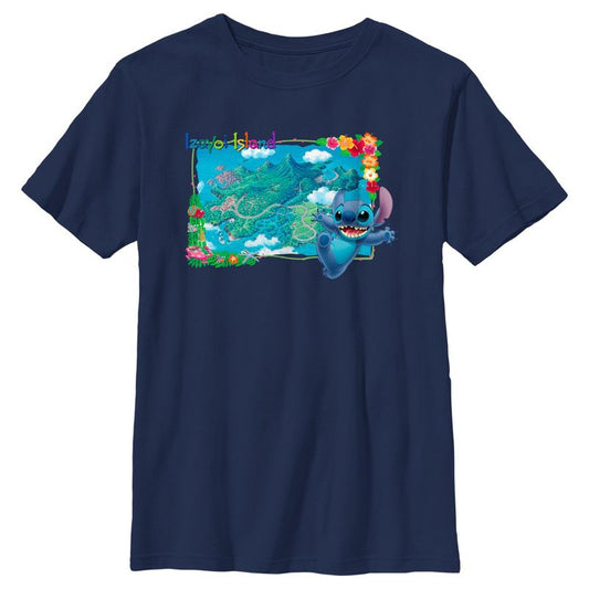 Boy's Lilo & Stitch Izayoi Island Postcard T-Shirt