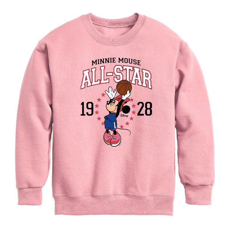 Boys' - Disney - Minnie All-Star 1928 Graphic Long Sleeve Fleece Sweatshirt