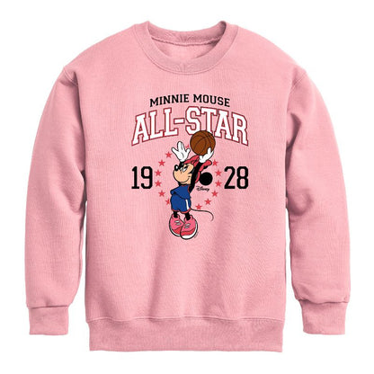 Boys' - Disney - Minnie All-Star 1928 Graphic Long Sleeve Fleece Sweatshirt