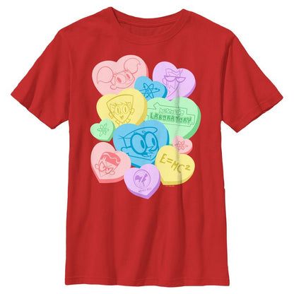 Boy's Dexter's Laboratory Valentine's Day Conversation Hearts T-Shirt
