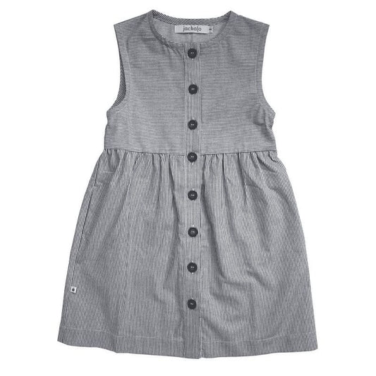 Kids' Organic Sleeveless Dress Engineer Stripe - Jackalo