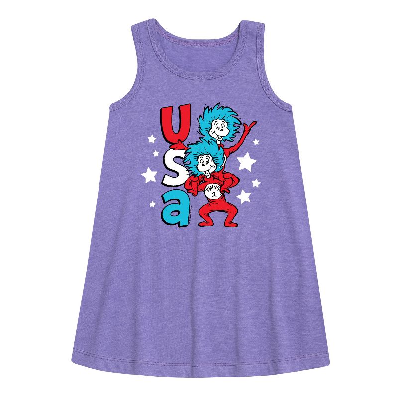 Girls' - Dr. Seuss - USA Things Graphic Sleeveless Aline Dress
