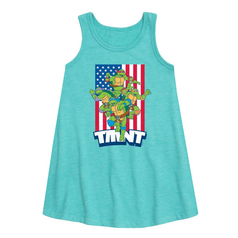 Girls' - Teenage Mutant Ninja Turtles - USA Turtles Graphic Sleeveless Aline Dress