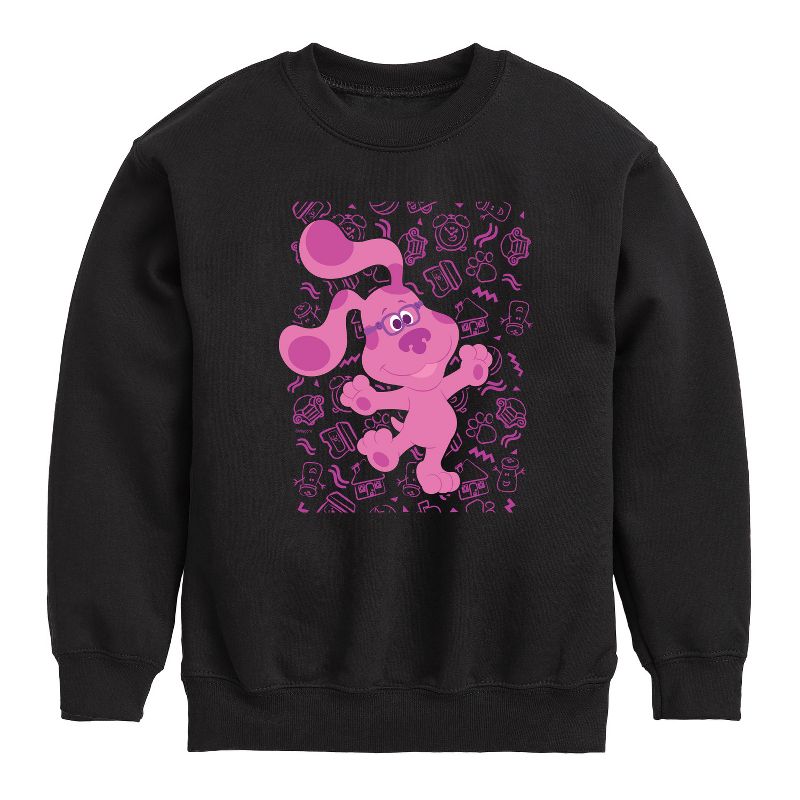 Boys' - Blue's Clues & You! - Magenta Excited Graphic Long Sleeve Fleece Sweatshirt