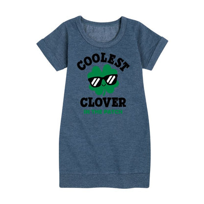 Girls' - Instant Message - St. Patrick's Day Coolest Clover in the Patch Graphic Short Sleeve Fleece Dress