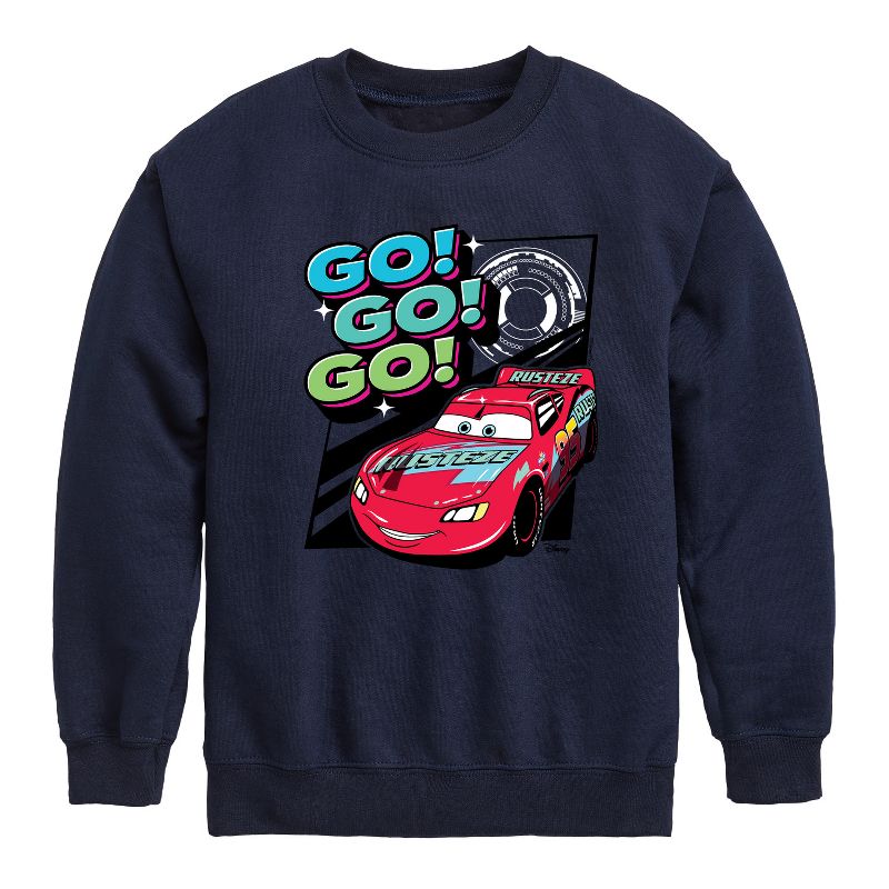 Boys' - Cars - Go Go Go Graphic Long Sleeve Fleece Sweatshirt