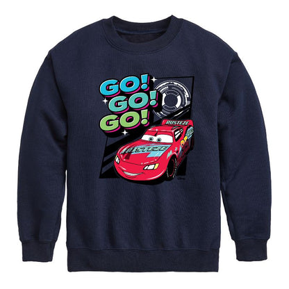 Boys' - Cars - Go Go Go Graphic Long Sleeve Fleece Sweatshirt